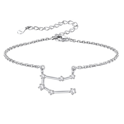 Adjustable Zodiac Cubic Zirconia Horoscope Chain Anklet