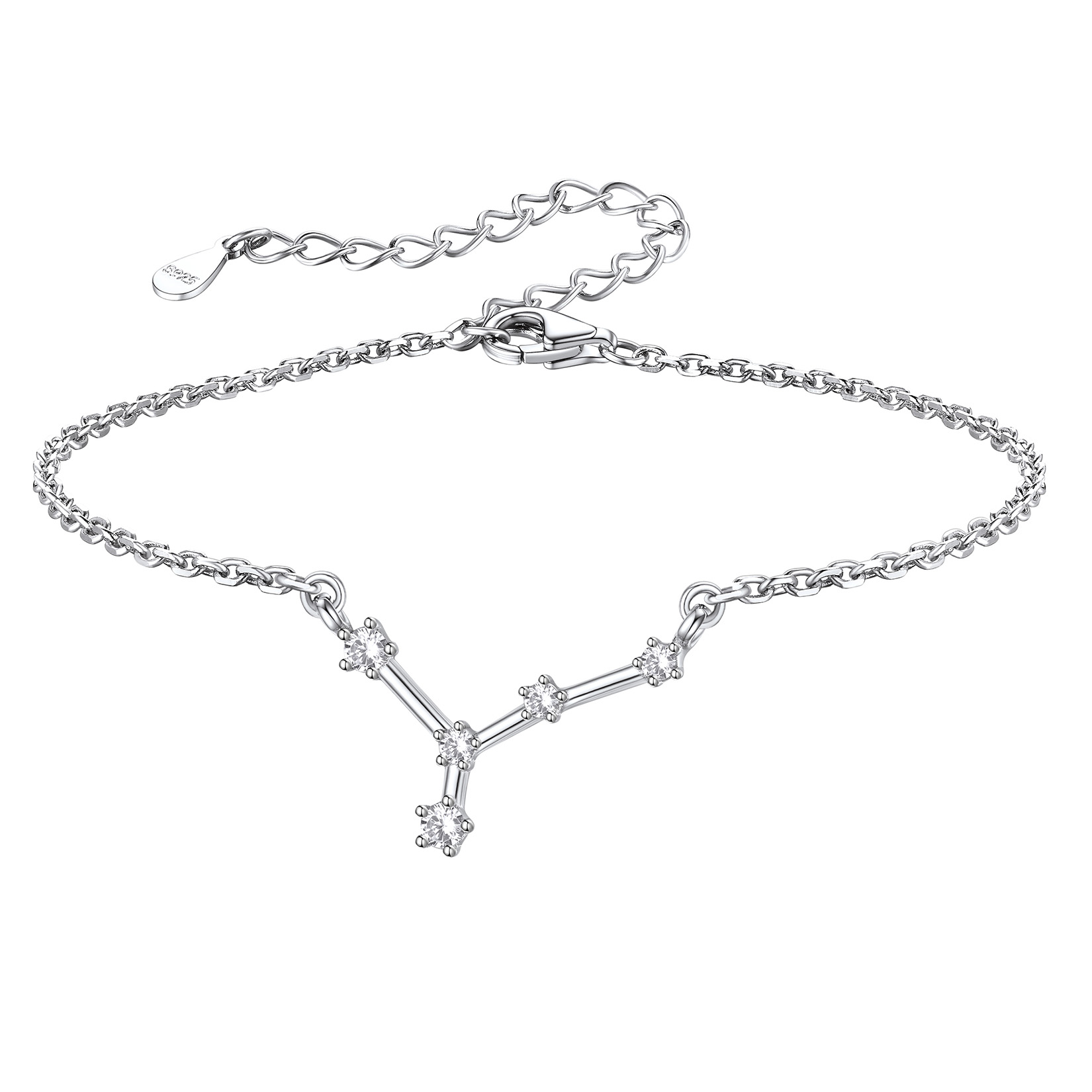 Adjustable Zodiac Cubic Zirconia Horoscope Chain Anklet