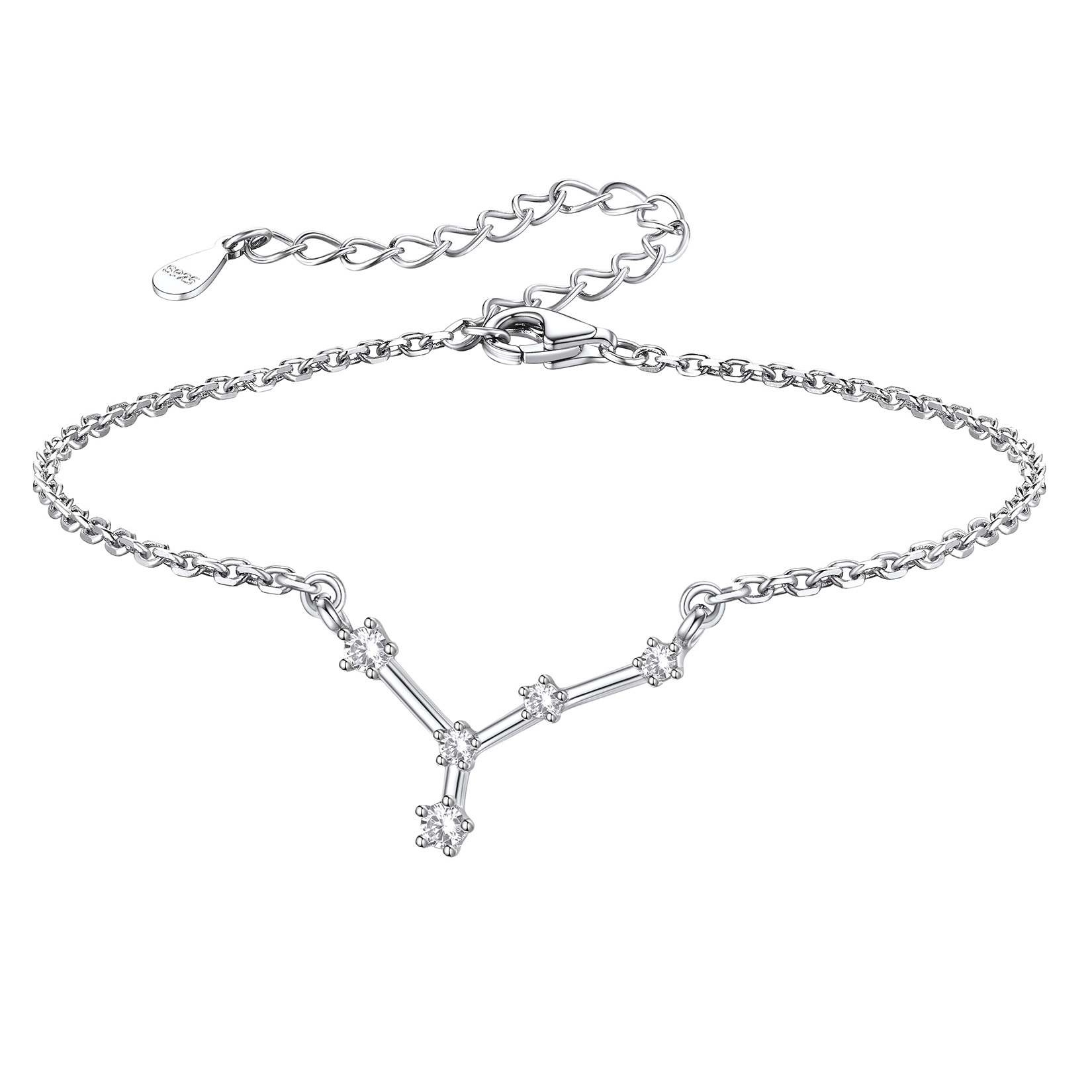 Adjustable Zodiac Cubic Zirconia Horoscope Chain Anklet