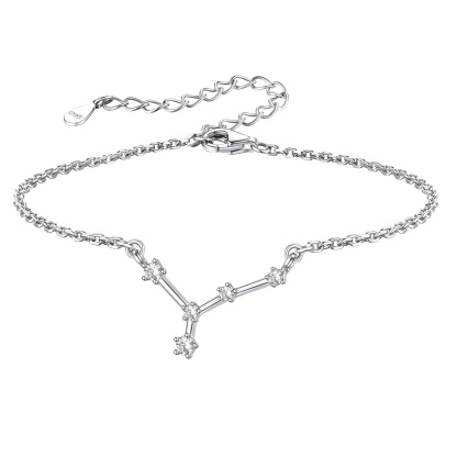 Adjustable Zodiac Cubic Zirconia Horoscope Chain Anklet