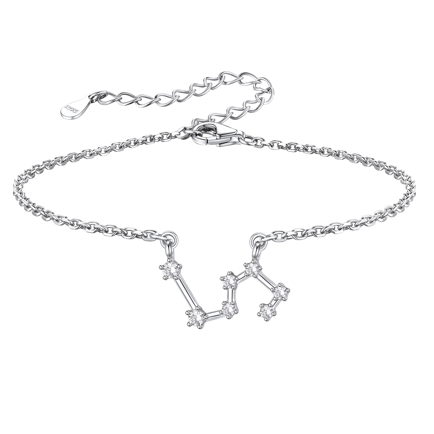 Adjustable Zodiac Cubic Zirconia Horoscope Chain Anklet