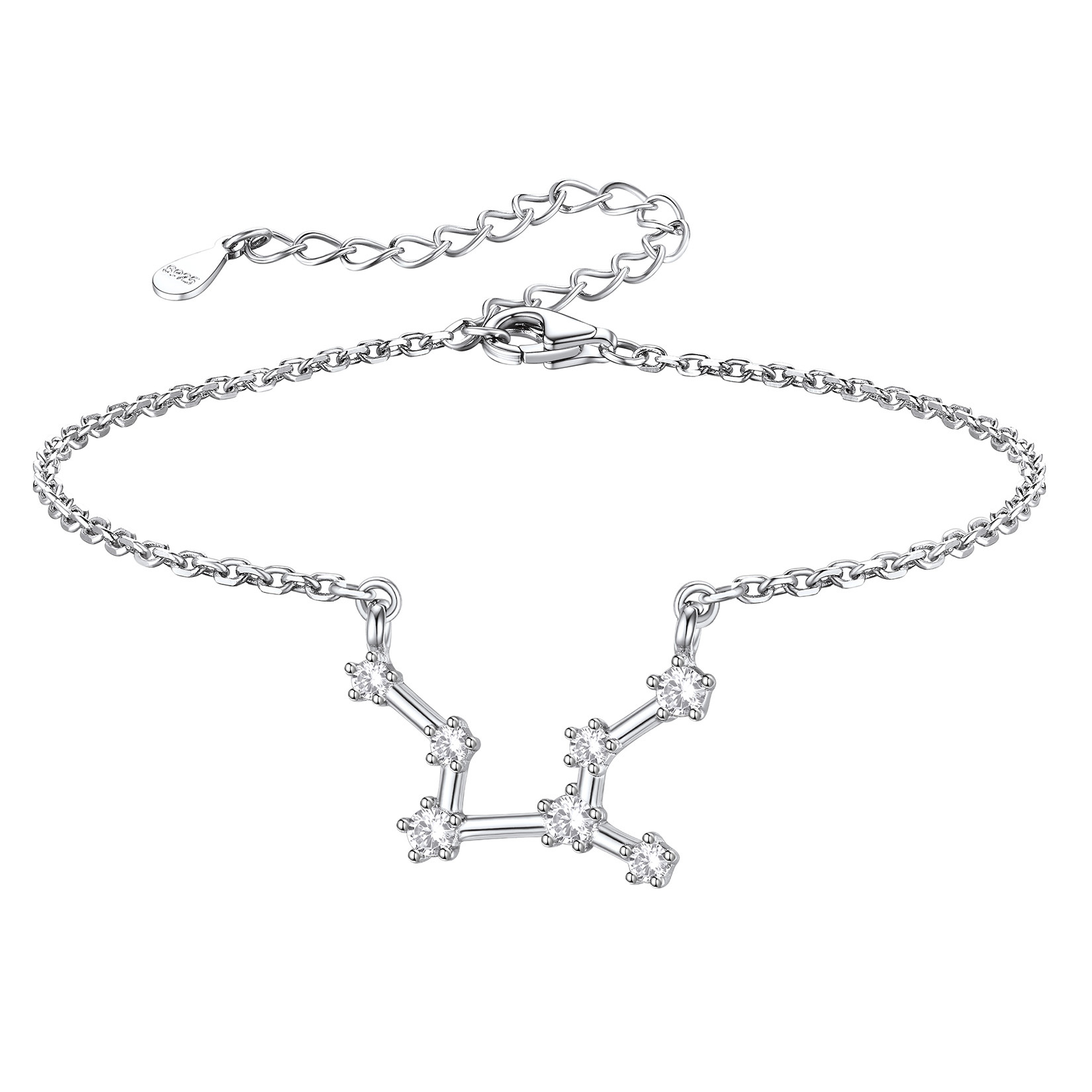 Adjustable Zodiac Cubic Zirconia Horoscope Chain Anklet