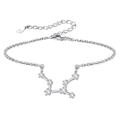 Adjustable Zodiac Cubic Zirconia Horoscope Chain Anklet