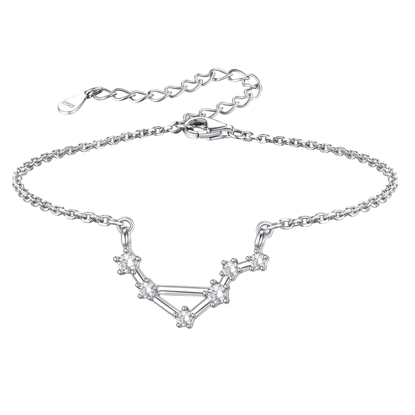 Adjustable Zodiac Cubic Zirconia Horoscope Chain Anklet