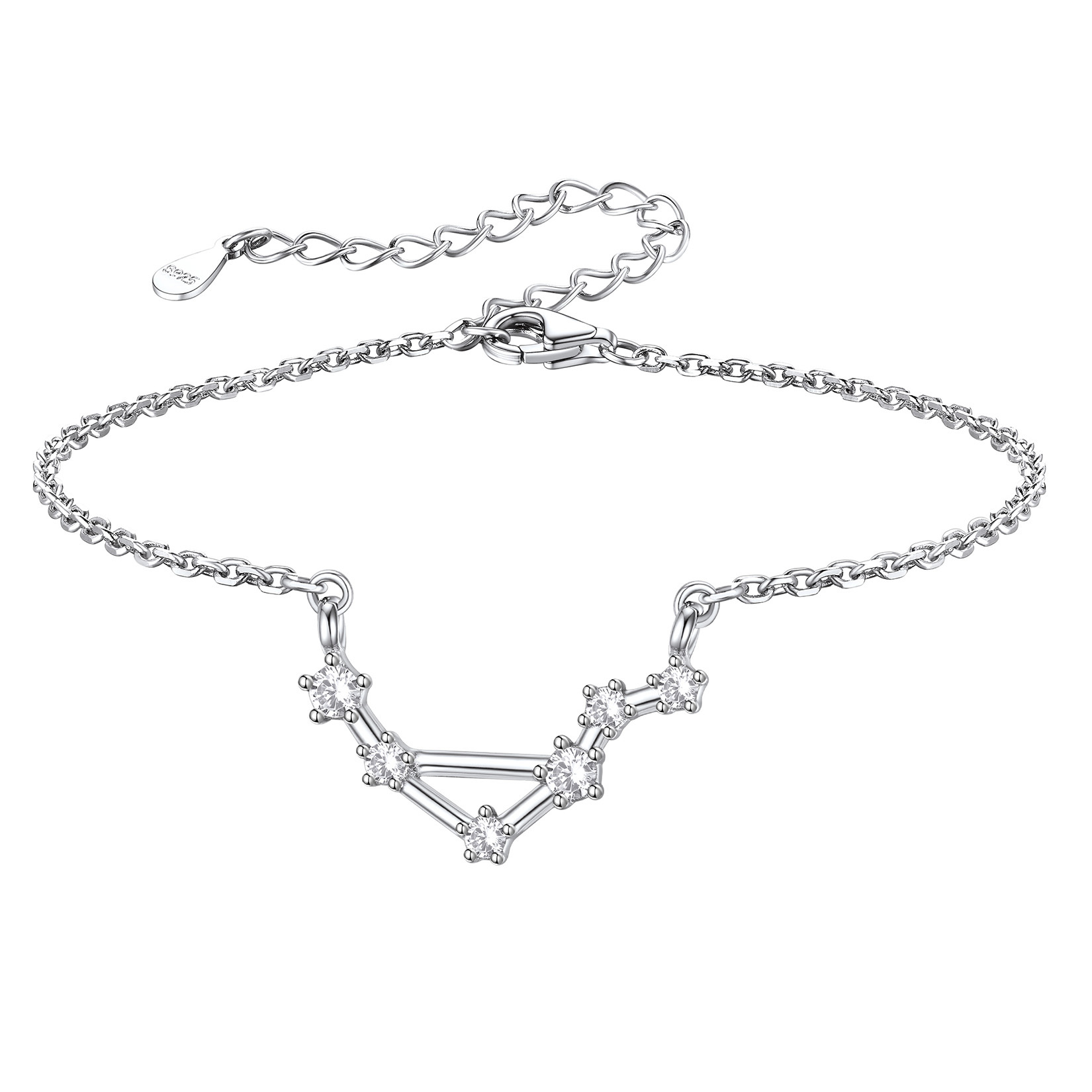 Adjustable Zodiac Cubic Zirconia Horoscope Chain Anklet