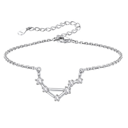 Adjustable Zodiac Cubic Zirconia Horoscope Chain Anklet