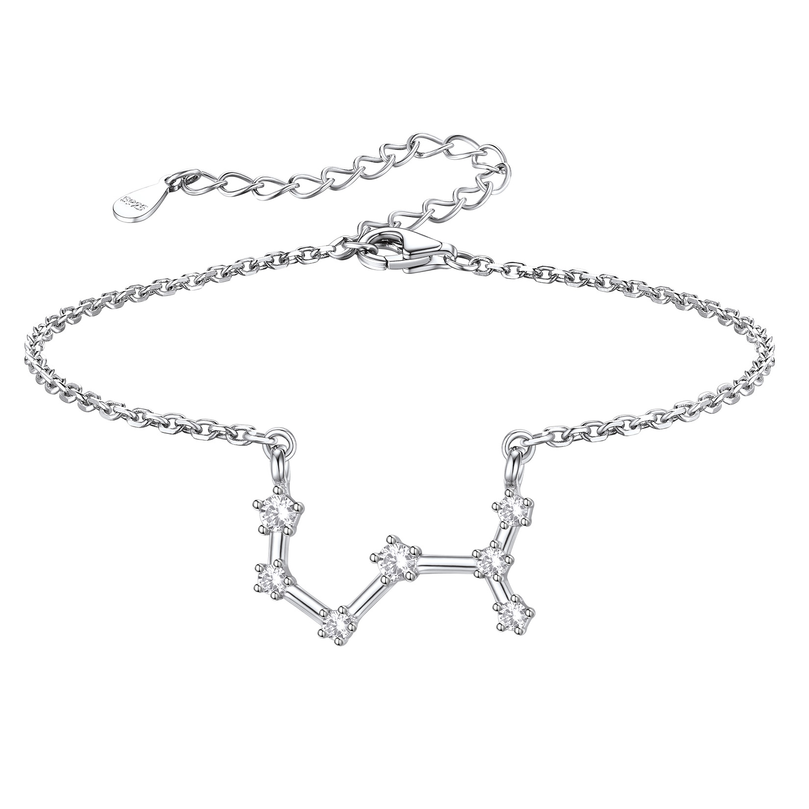 Adjustable Zodiac Cubic Zirconia Horoscope Chain Anklet
