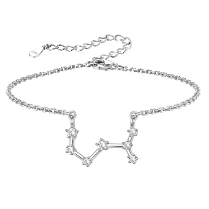 Adjustable Zodiac Cubic Zirconia Horoscope Chain Anklet