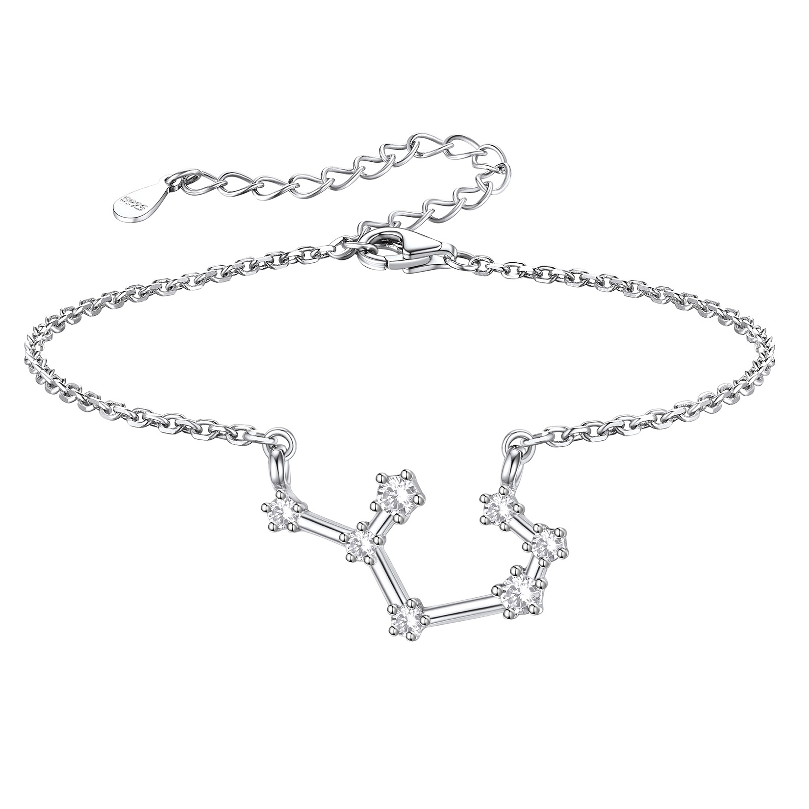Adjustable Zodiac Cubic Zirconia Horoscope Chain Anklet