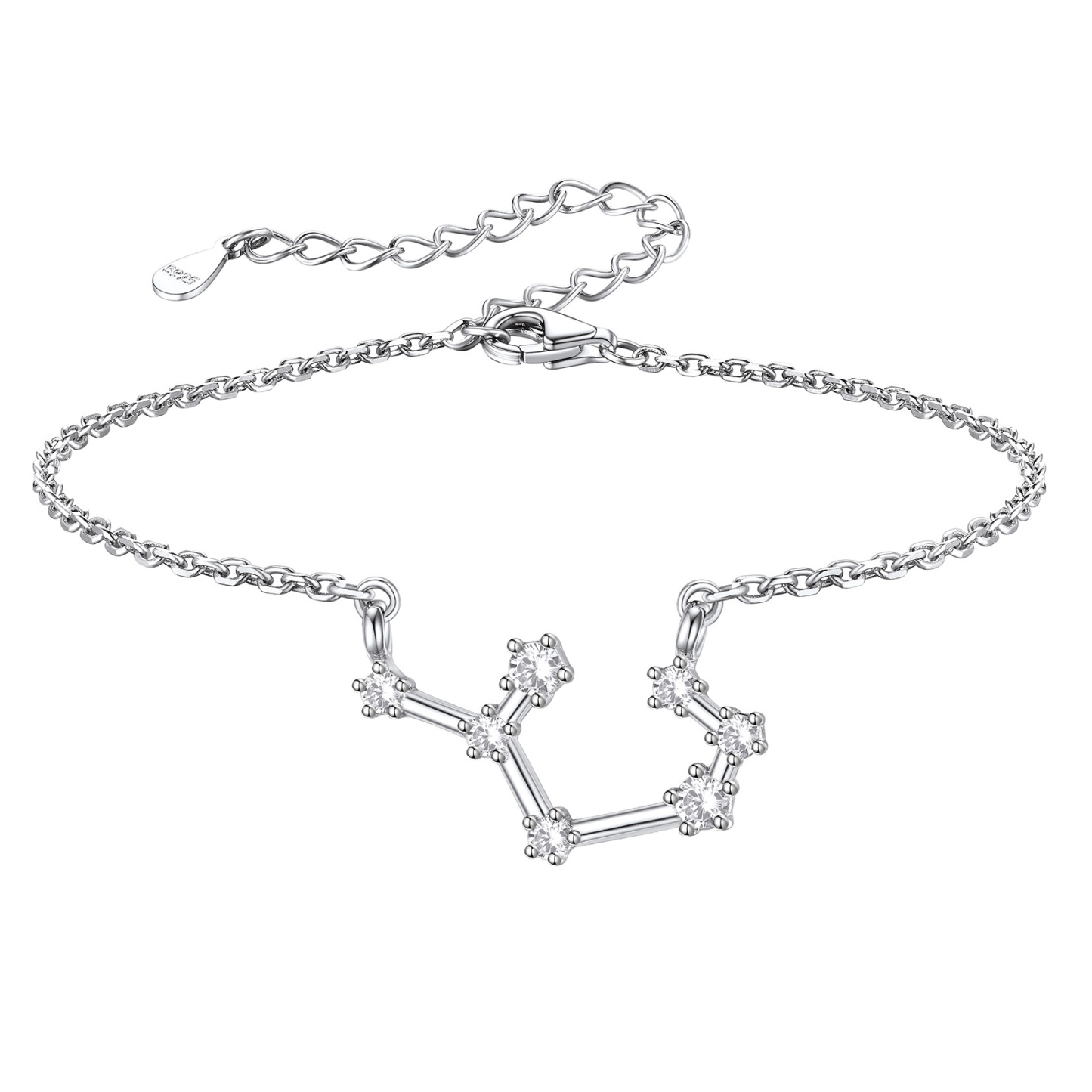 Adjustable Zodiac Cubic Zirconia Horoscope Chain Anklet