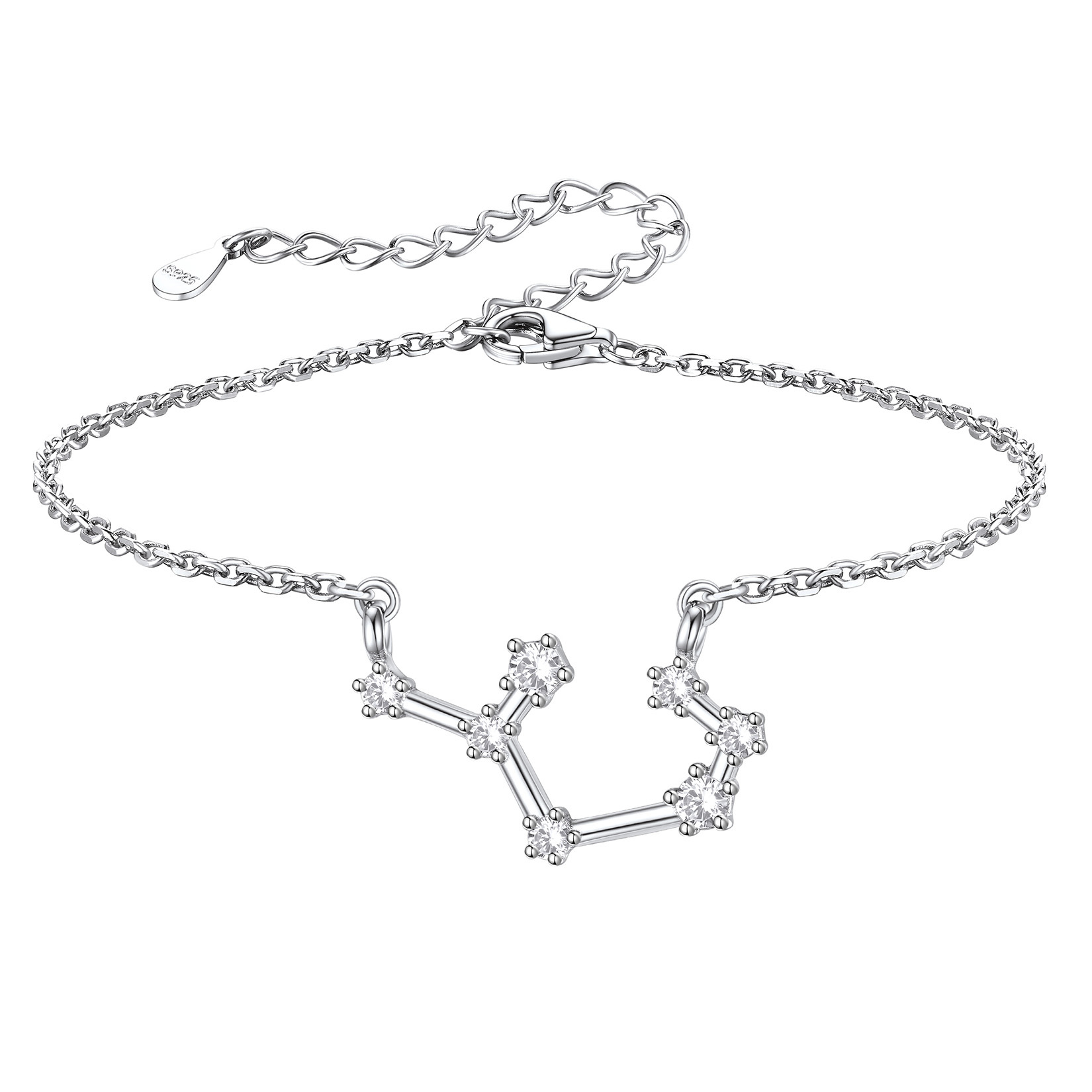 Adjustable Zodiac Cubic Zirconia Horoscope Chain Anklet
