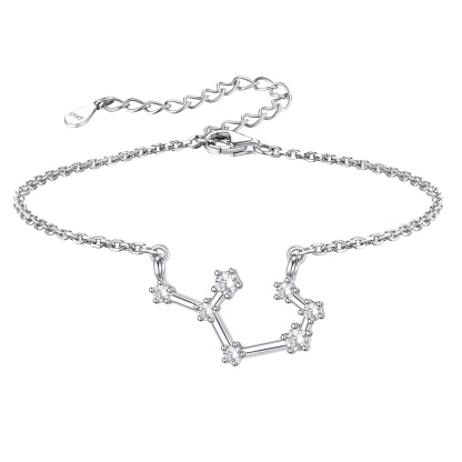Adjustable Zodiac Cubic Zirconia Horoscope Chain Anklet