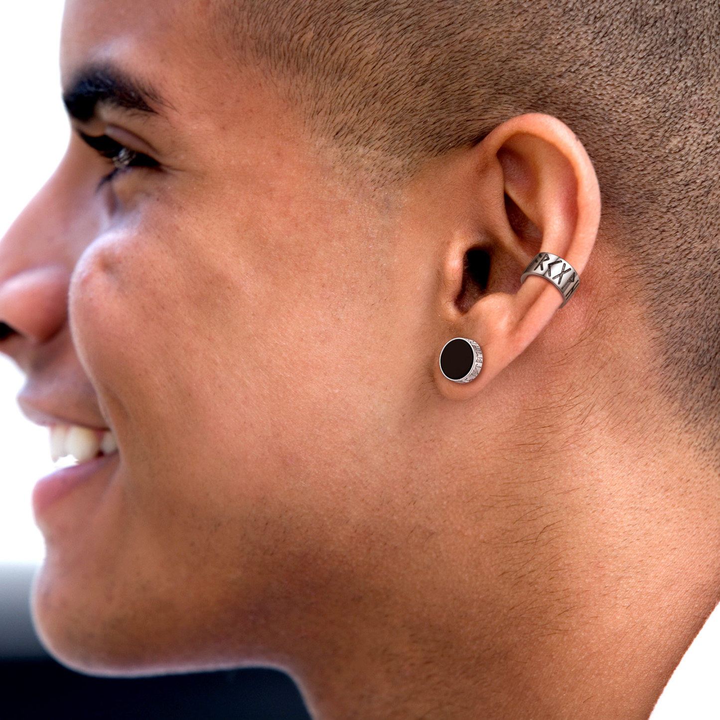 Silver Viking Runes Ear Cuff For Men