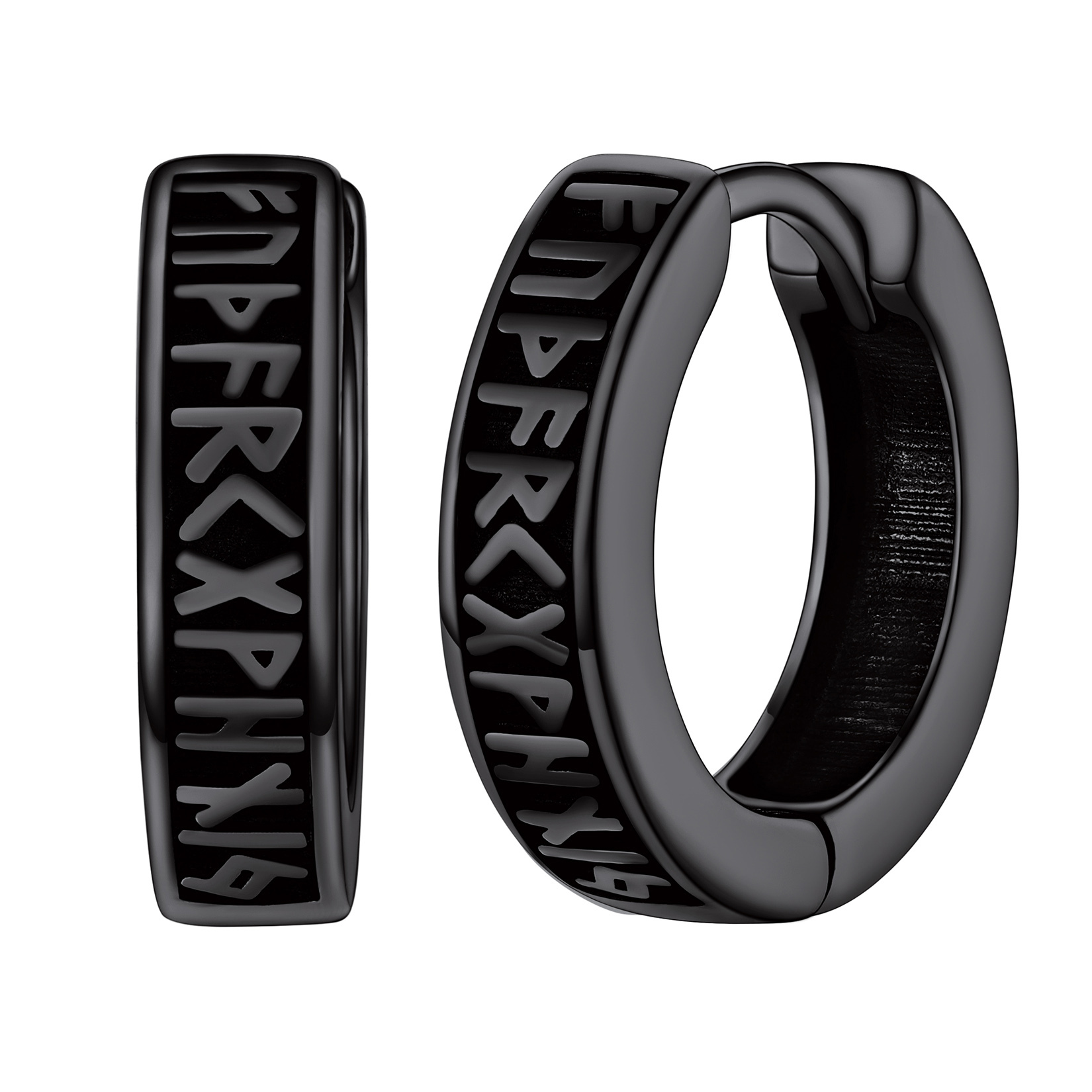 Viking Runes Huggie Earrings For Men