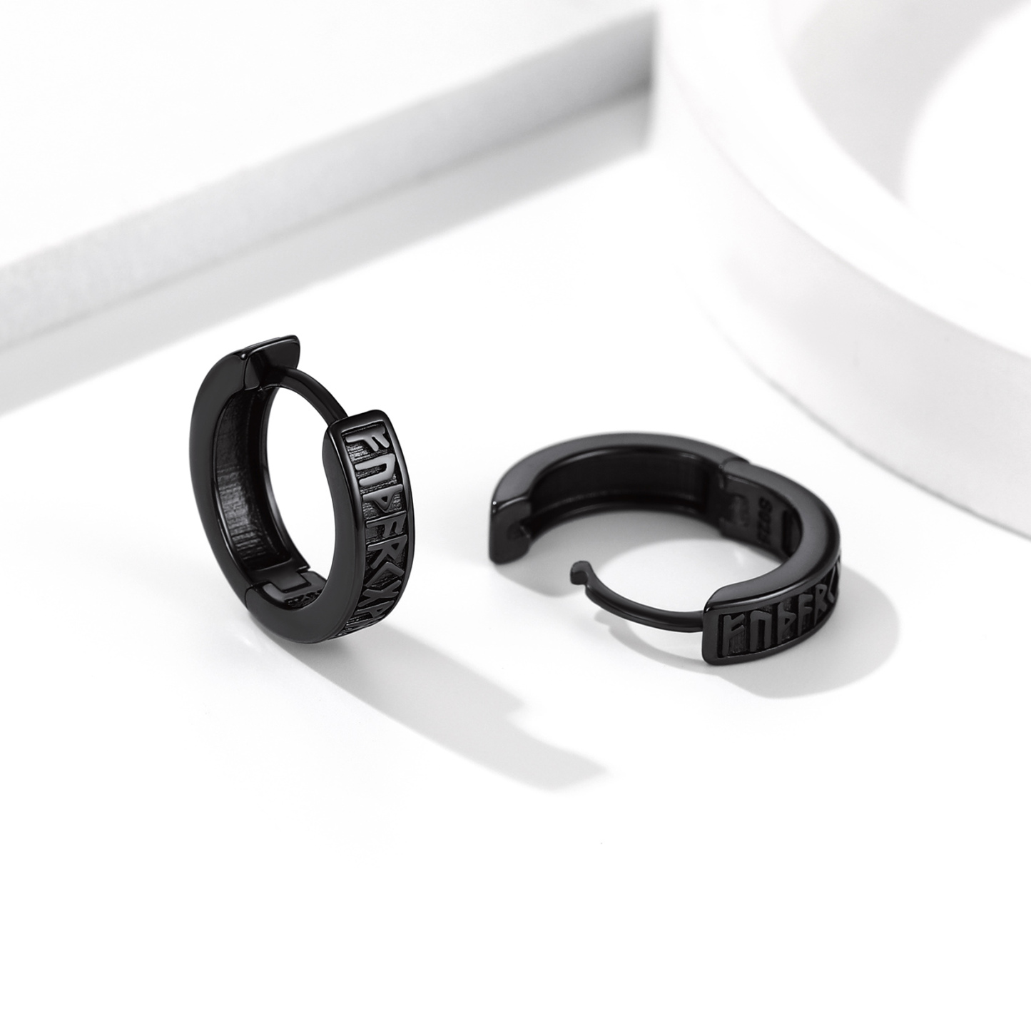 Viking Runes Huggie Earrings For Men