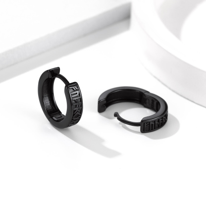 Viking Runes Huggie Earrings For Men