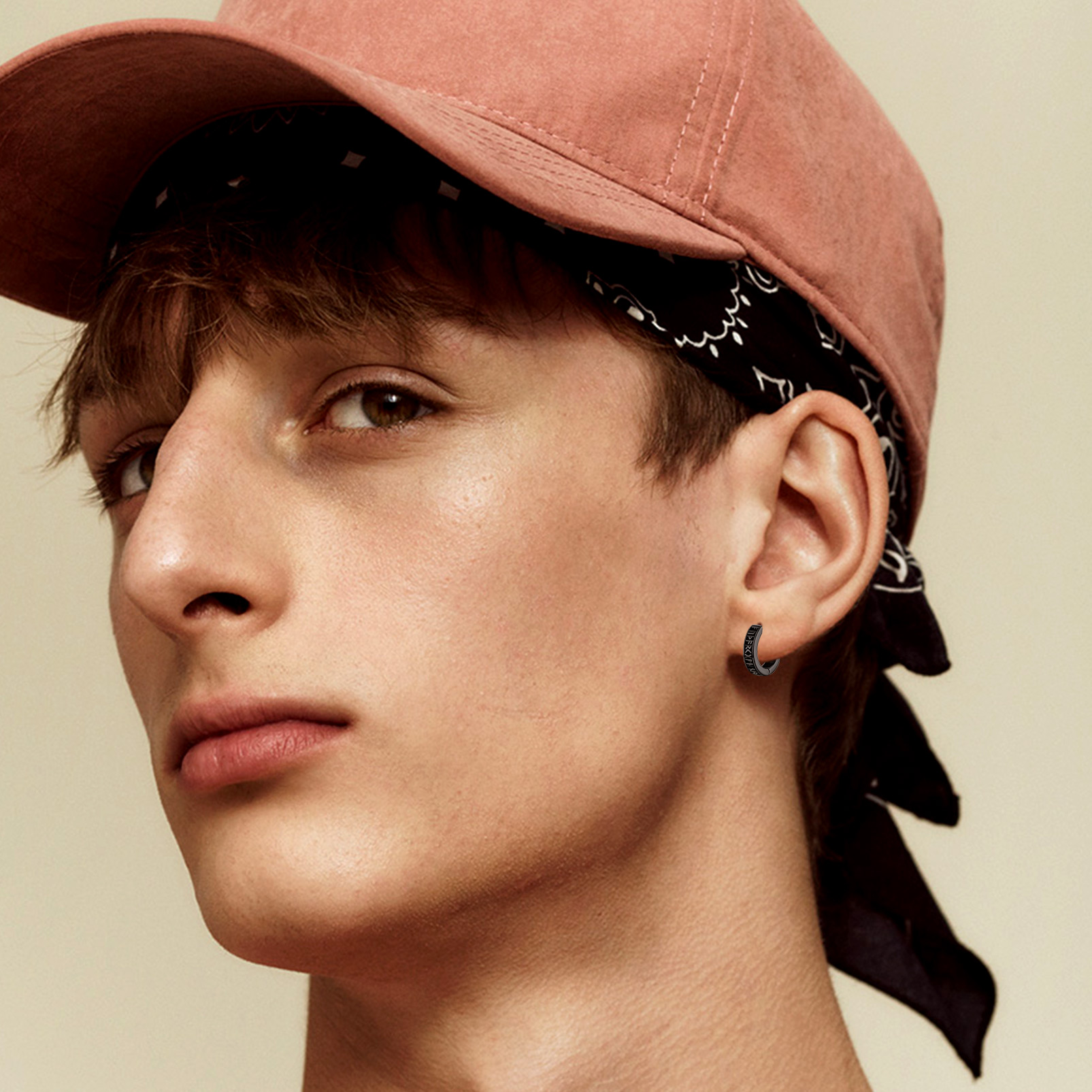 Viking Runes Huggie Earrings For Men