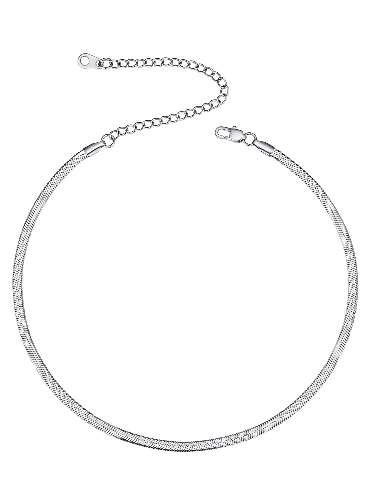 Sterling Silver Flat Snake Chain Necklace 3mm Blade Choker
