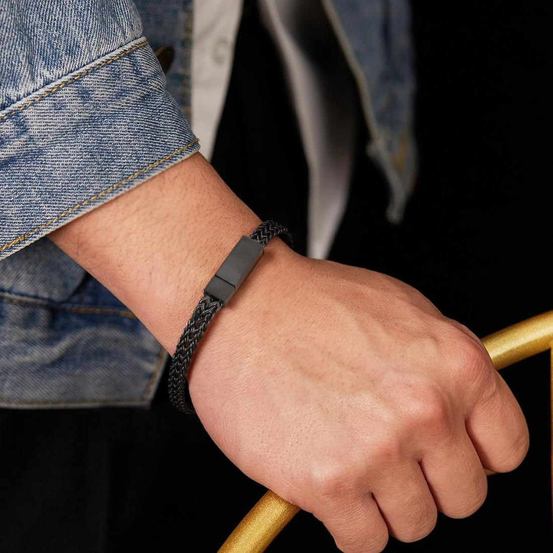 12mm Black Men's Chain Bracele