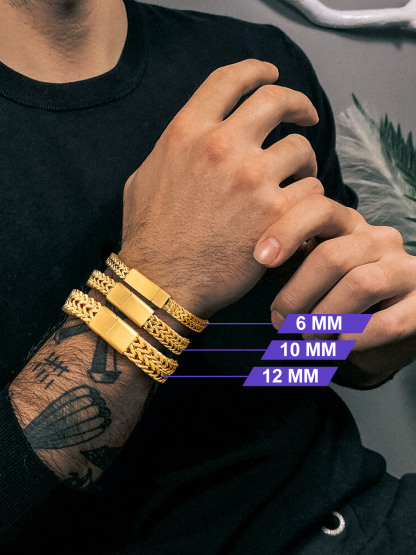 10mm Gold Men's Chain Bracele