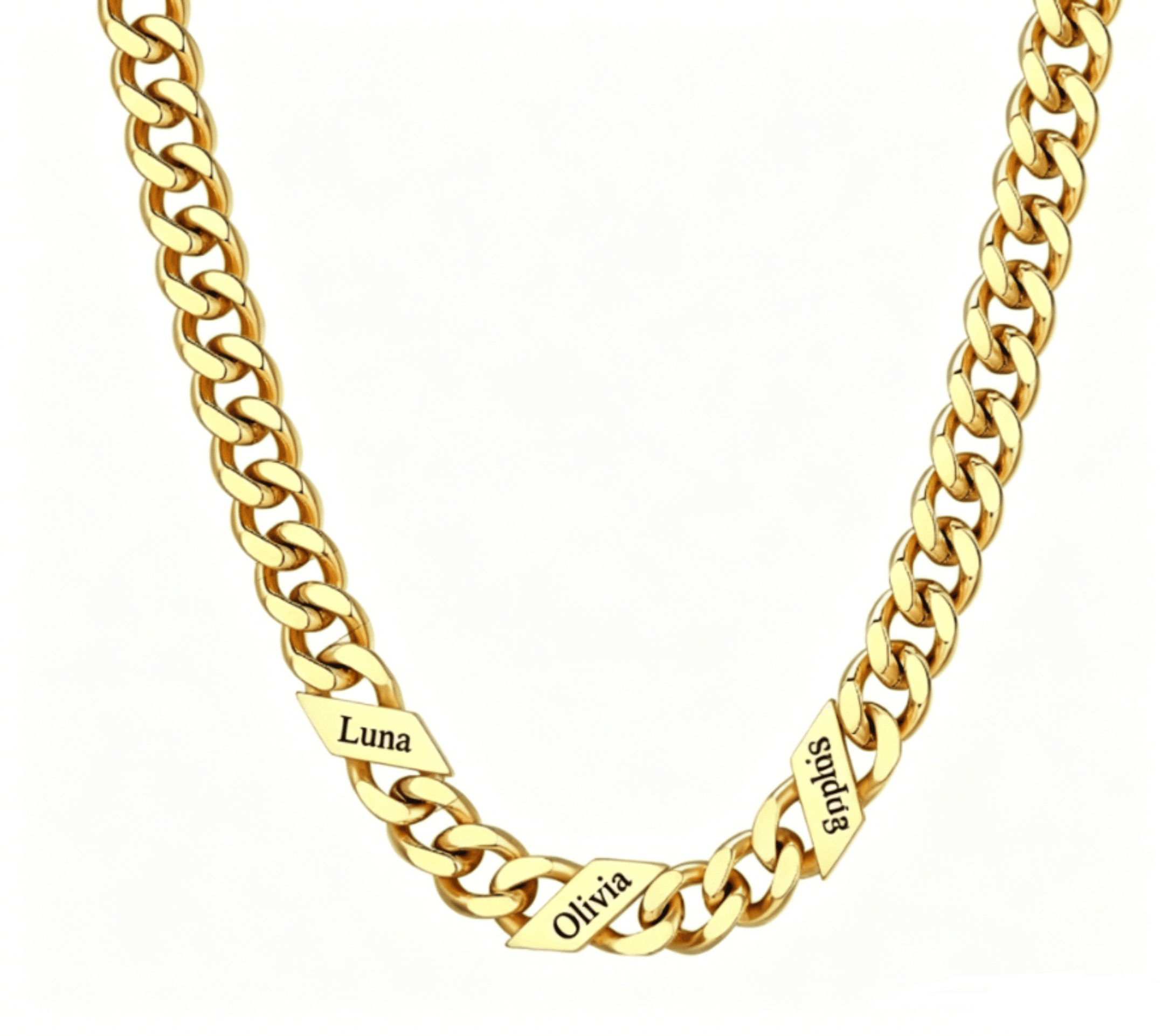 Custom 1-6 Letter Name Stainless Steel Cuban Necklace for Men