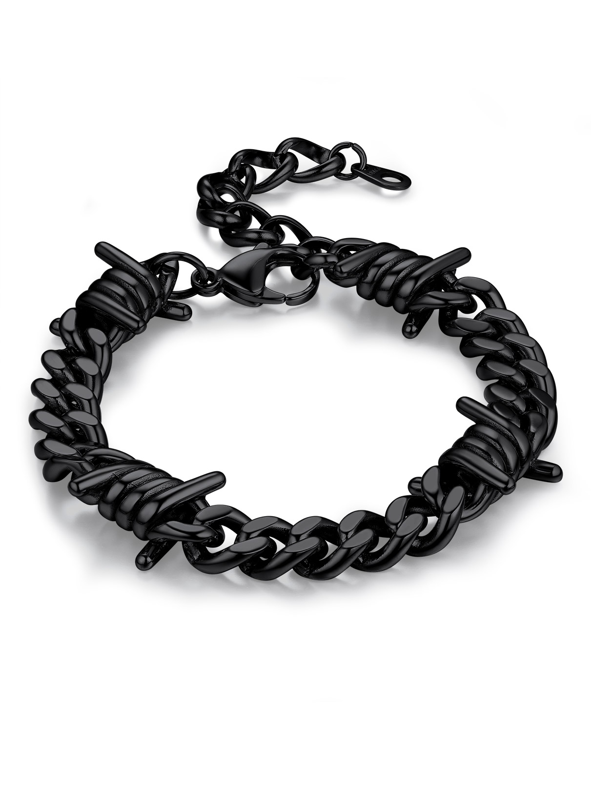 Stainless Steel 5-9mm Cuban Link Thorn Bracelet for Men