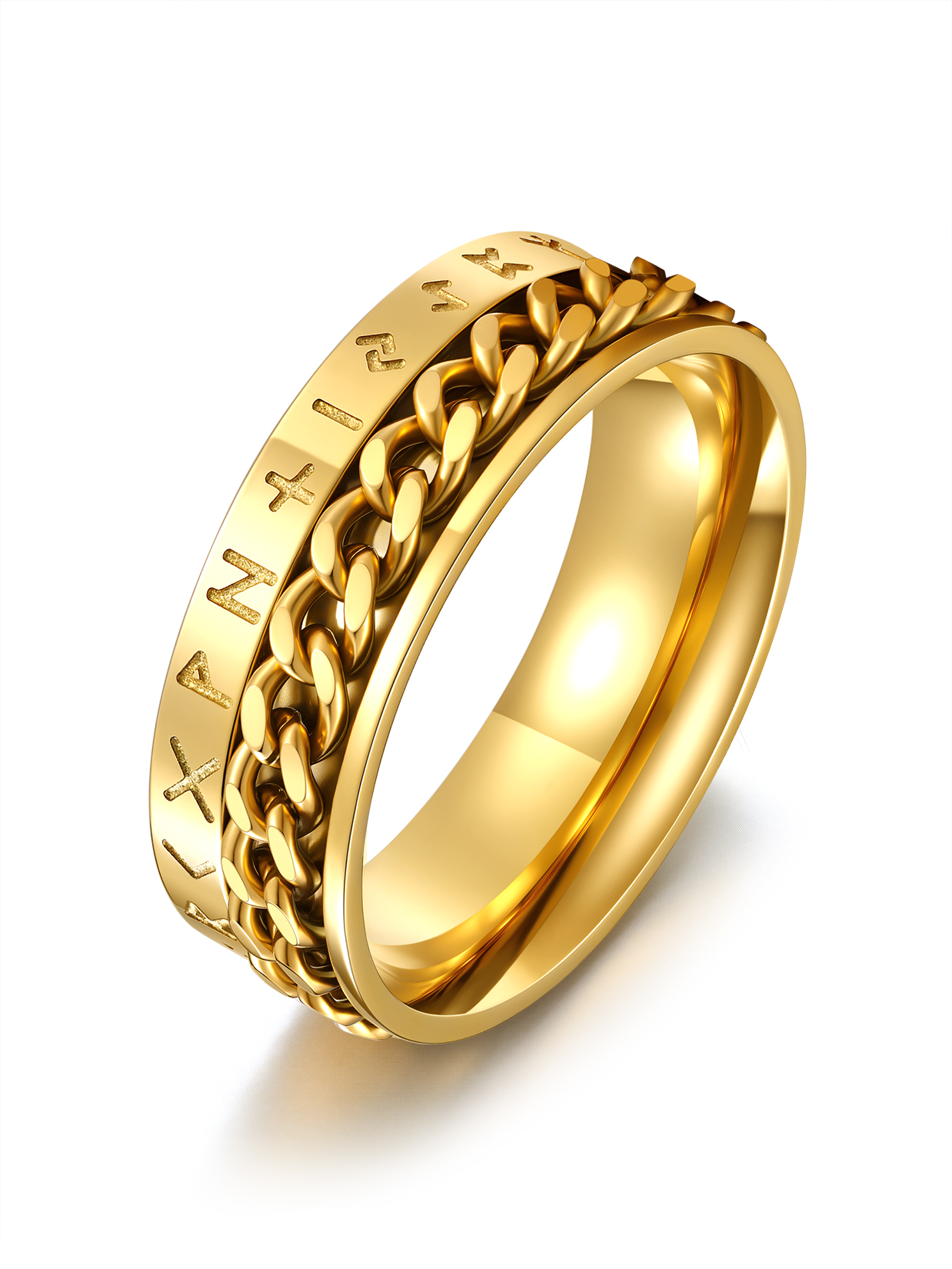 Stainless-Steel-Viking-Ring-Norse-Compass-Fathers-Day-Gift-Gold