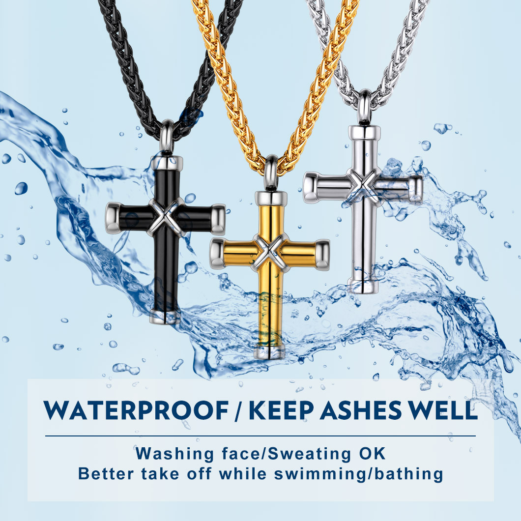 cross necklace for ashes cremation