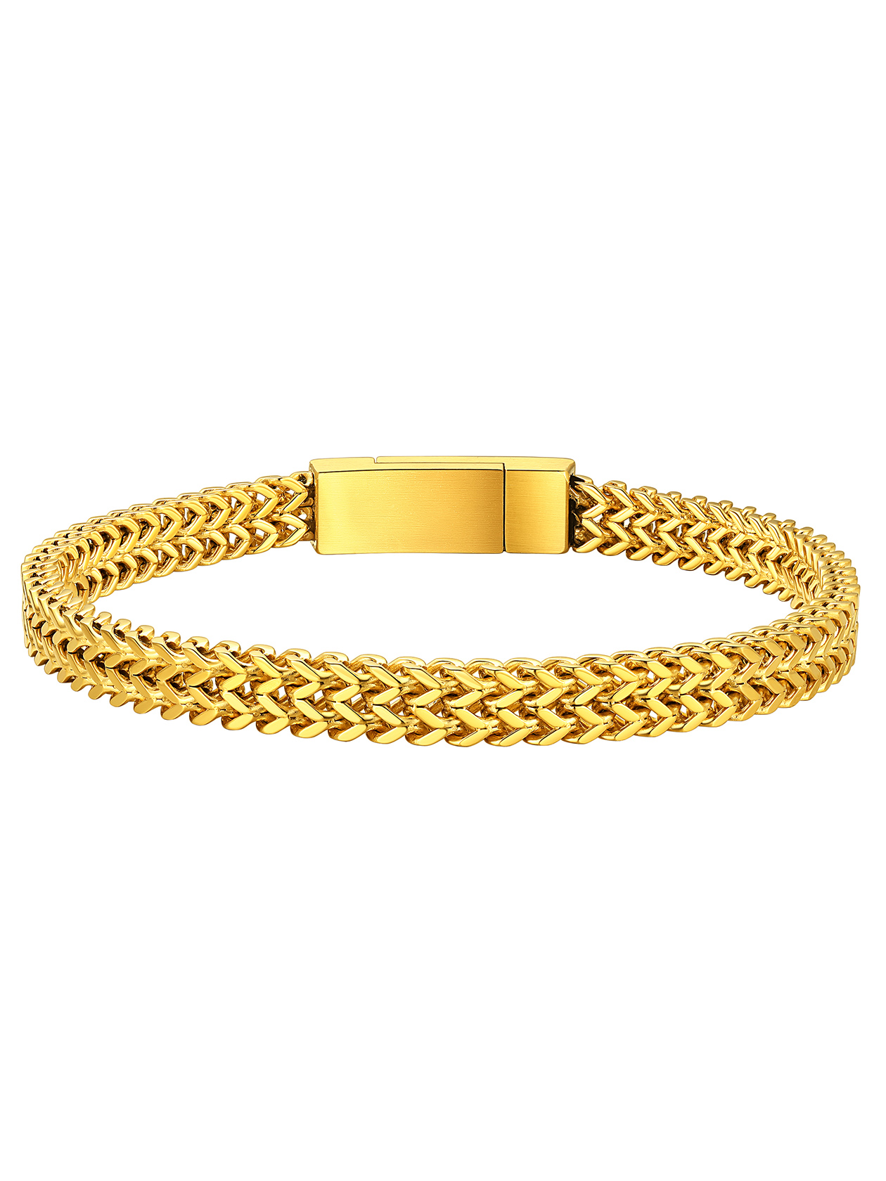 6-10mm Stainless Steel Magnetic Clasp Bracelet for Men