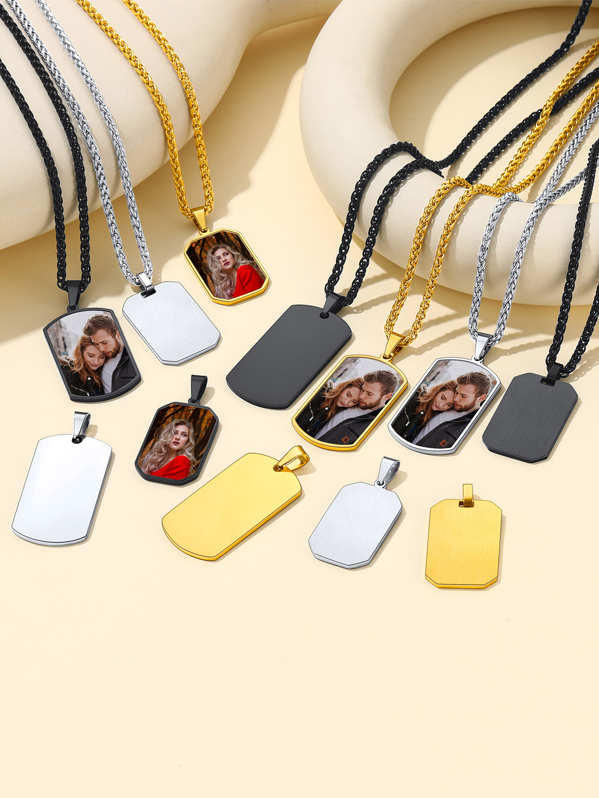 ChainsHouse Personalized Photo Dog Tags Necklace For Men ChainsHouse