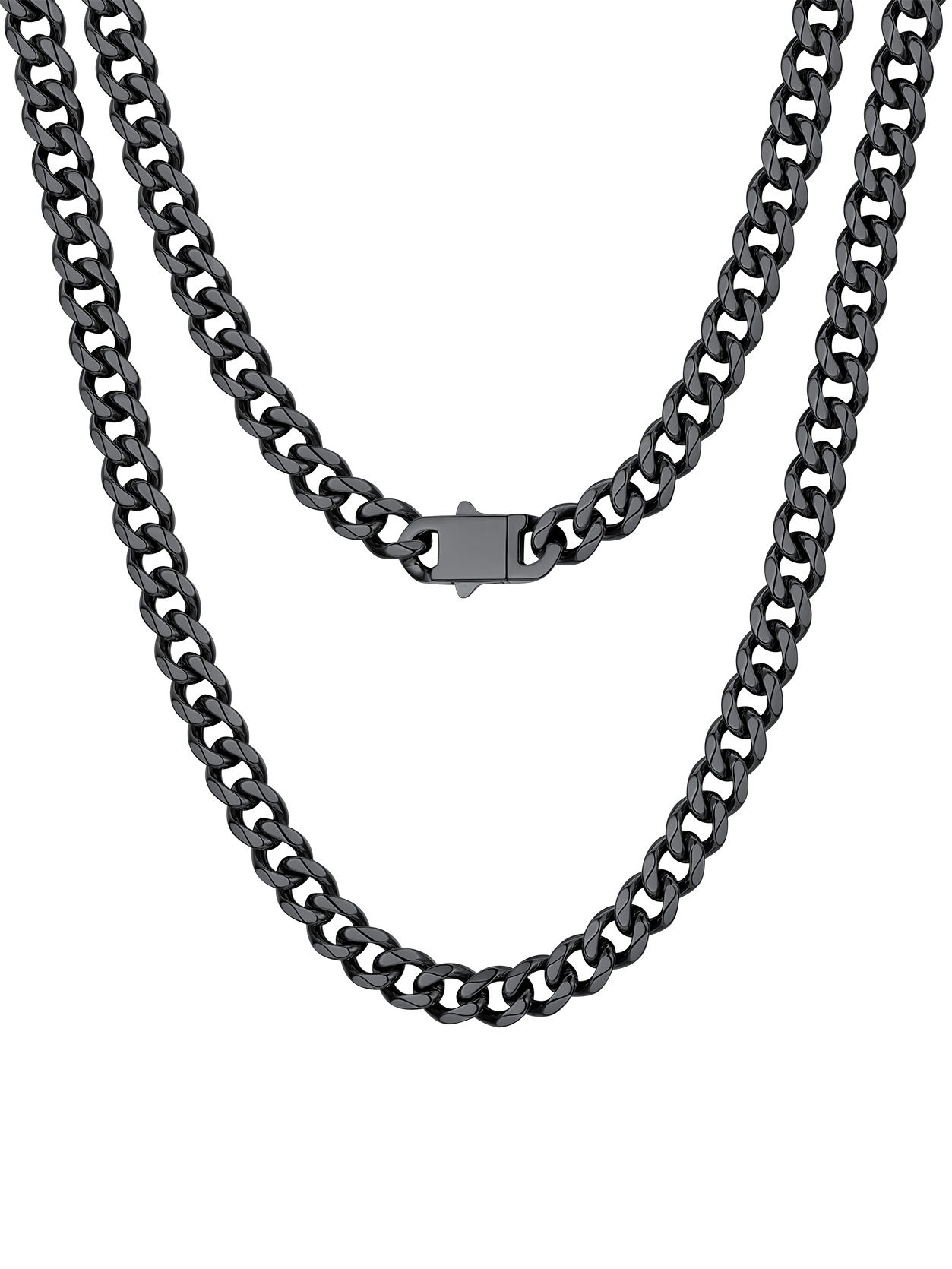 6MM/9MM/12MM Stainless Steel Polished Cuban Link Chain Necklace For Men