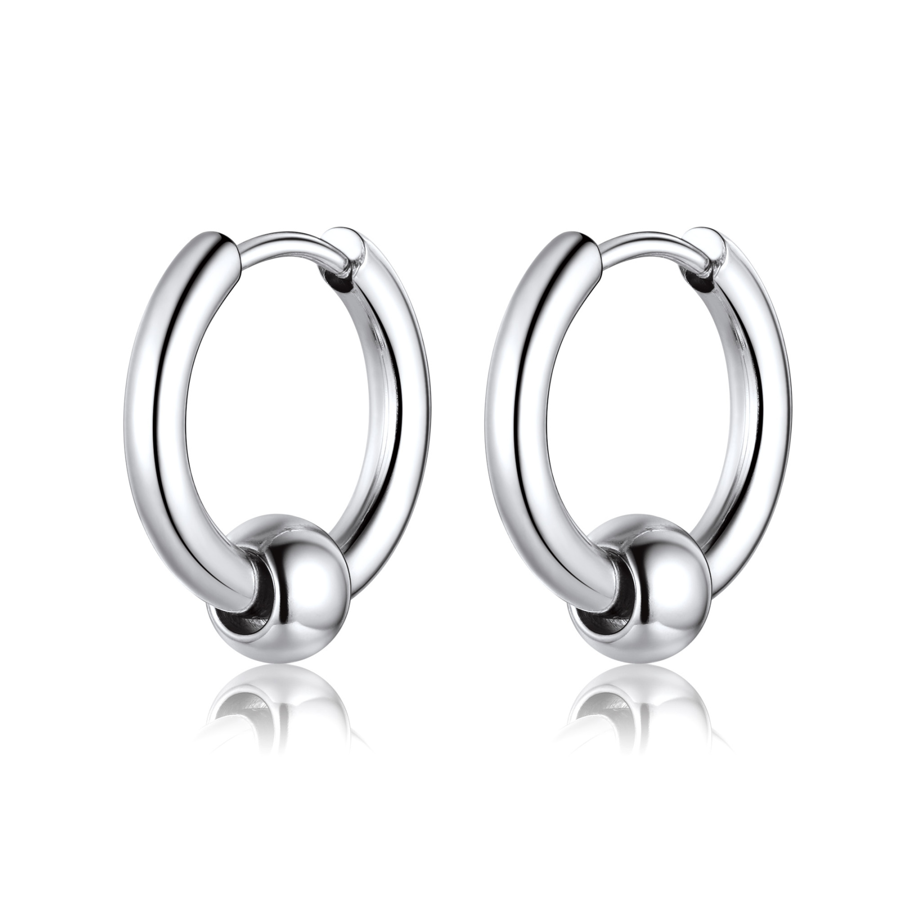 2.5mm Stainless Steel Hoops with 6mm Beads