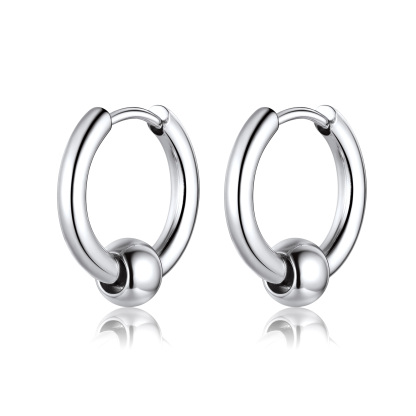 2.5mm Stainless Steel Hoops with 6mm Beads