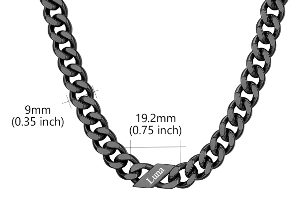1-6 Names Stainless Steel Engraved Cuban Chain Necklace for Women