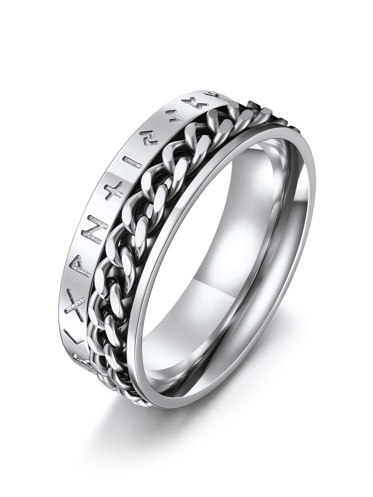 Stainless-Steel-Viking-Ring-Norse-Compass-Fathers-Day-Gift-STEEL