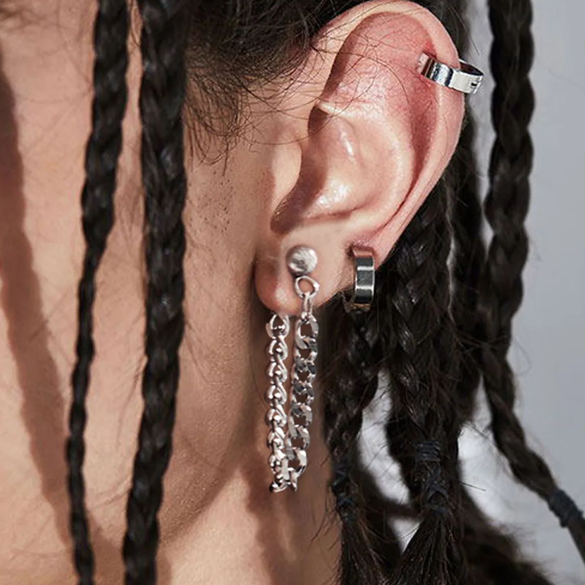 Stainless Steel Hanging Dangling Earring For Women Men