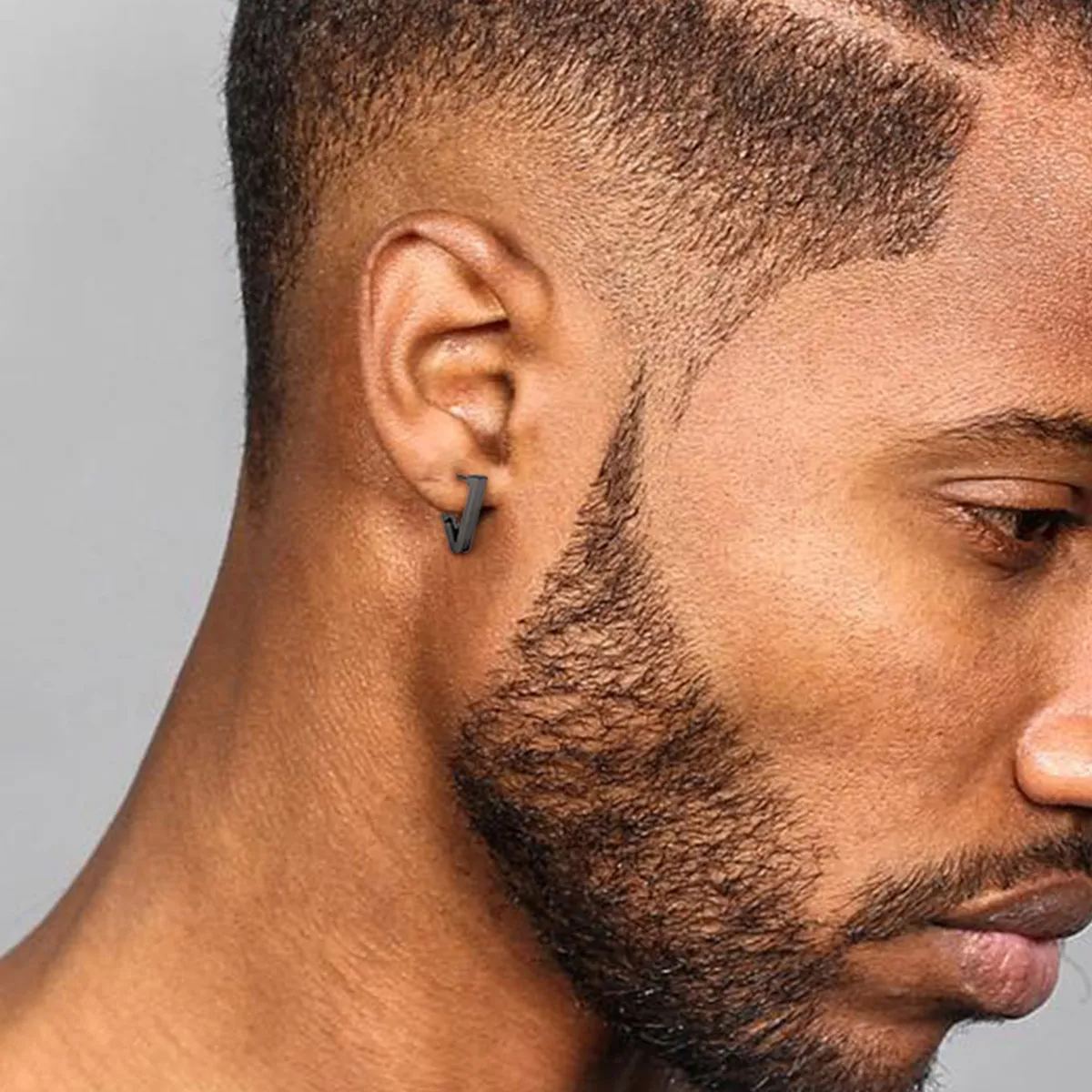  Stainless Steel Triangle Punk Huggie Hoop Earrings 