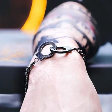 Handcuff Link Bracelet Stainless Steel Curb Chain