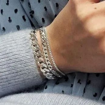 3mm Miami Cuban Link Bracelet 925 Sterling Silver Solid