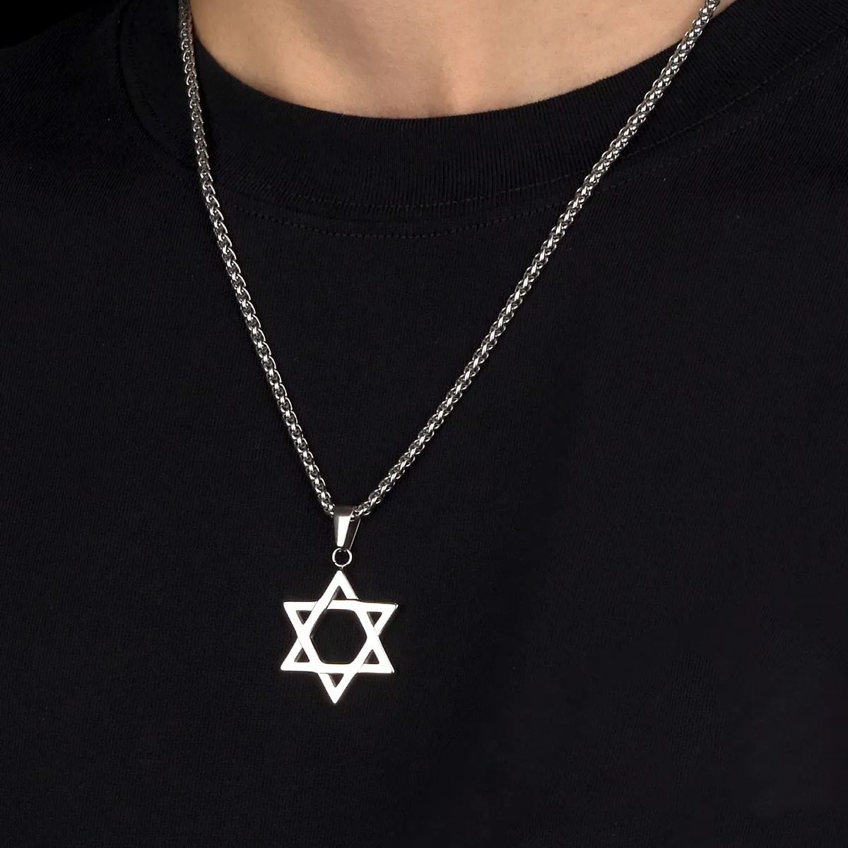 Star of David Pendant Necklace 316L Stainless Steel