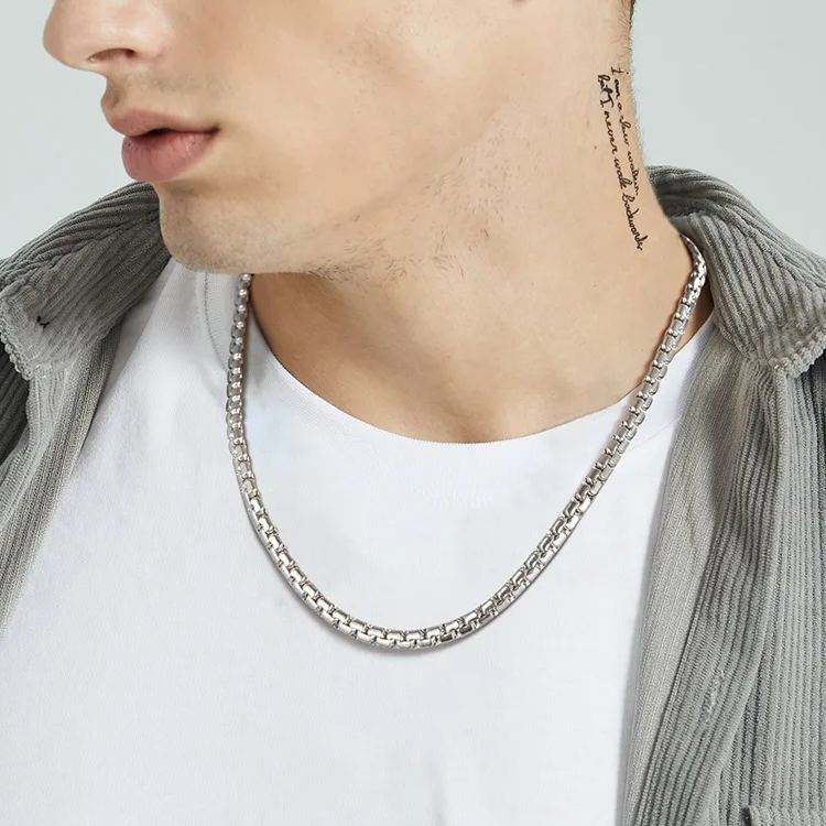 6mm Box Chain 316L Steel for Men