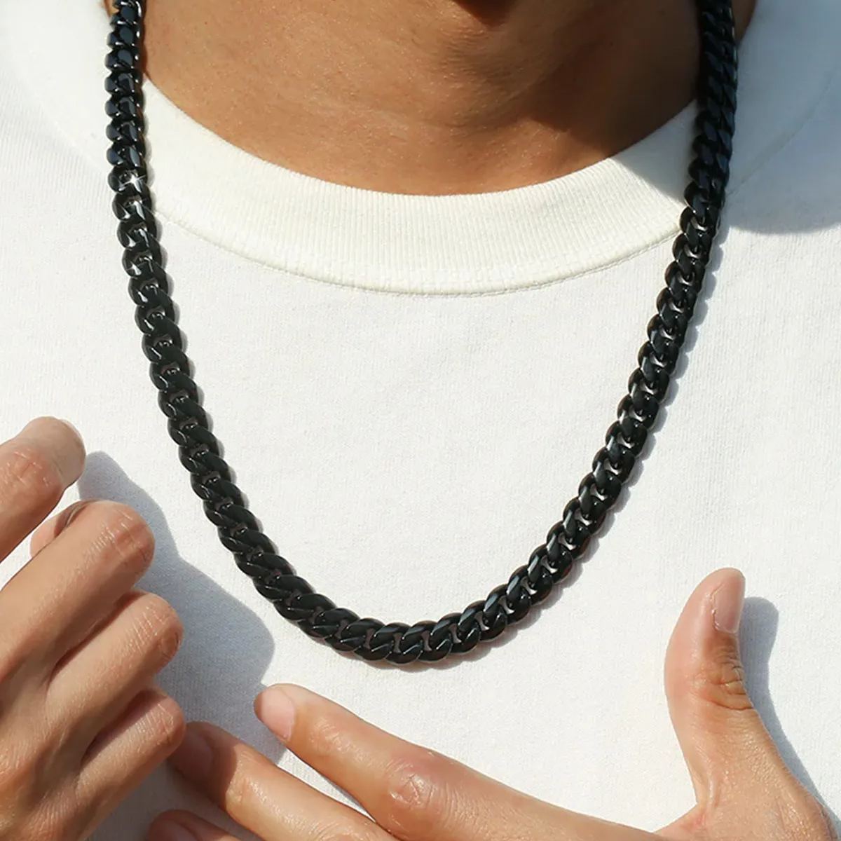 Chunky Stainless Steel Necklace for Men - mens valentines gift