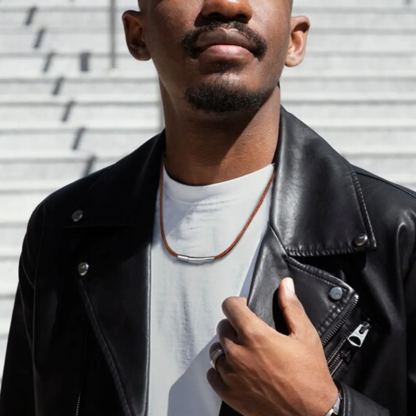 2mm Braided Leather Necklace Cord Brown 20"