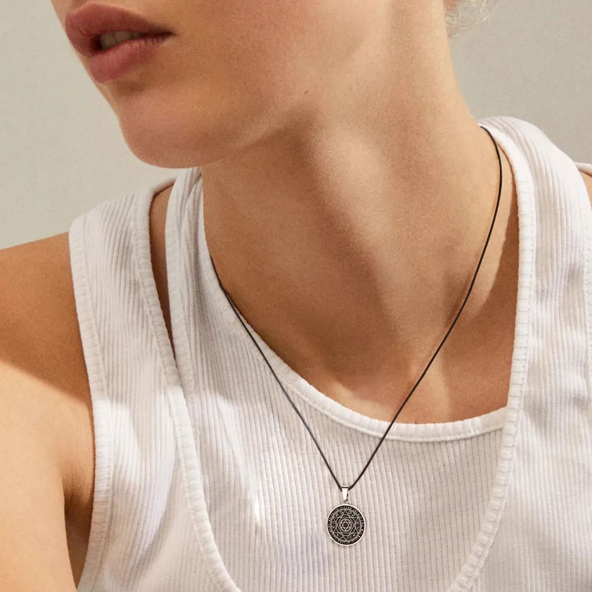 Black Waxed Leather Necklace with Sterling Silver Clasp