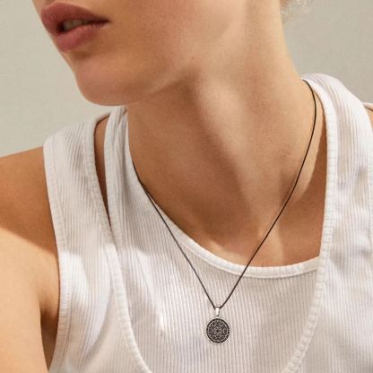 Black Waxed Leather Necklace with Sterling Silver Clasp