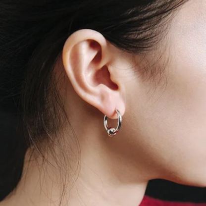 Black Triangle Spike Hoop Earrings Stainless Steel Punk Gothic Set