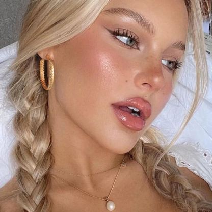 Black Wheat Hoop Earrings Stainless Steel Chunky