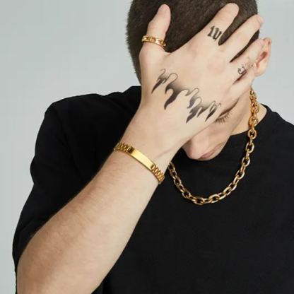 Chunky Bracelet Stainless Steel Gold/Black