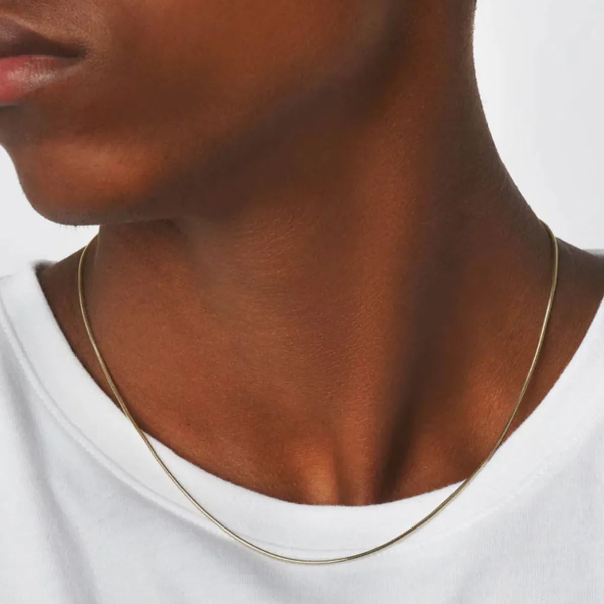 1mm Rose Gold Snake Chain Necklace