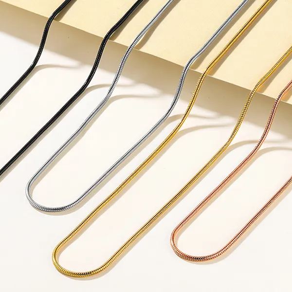 1mm Rose Gold Snake Chain Necklace